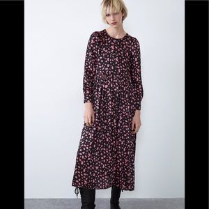 Zara printed midi dress